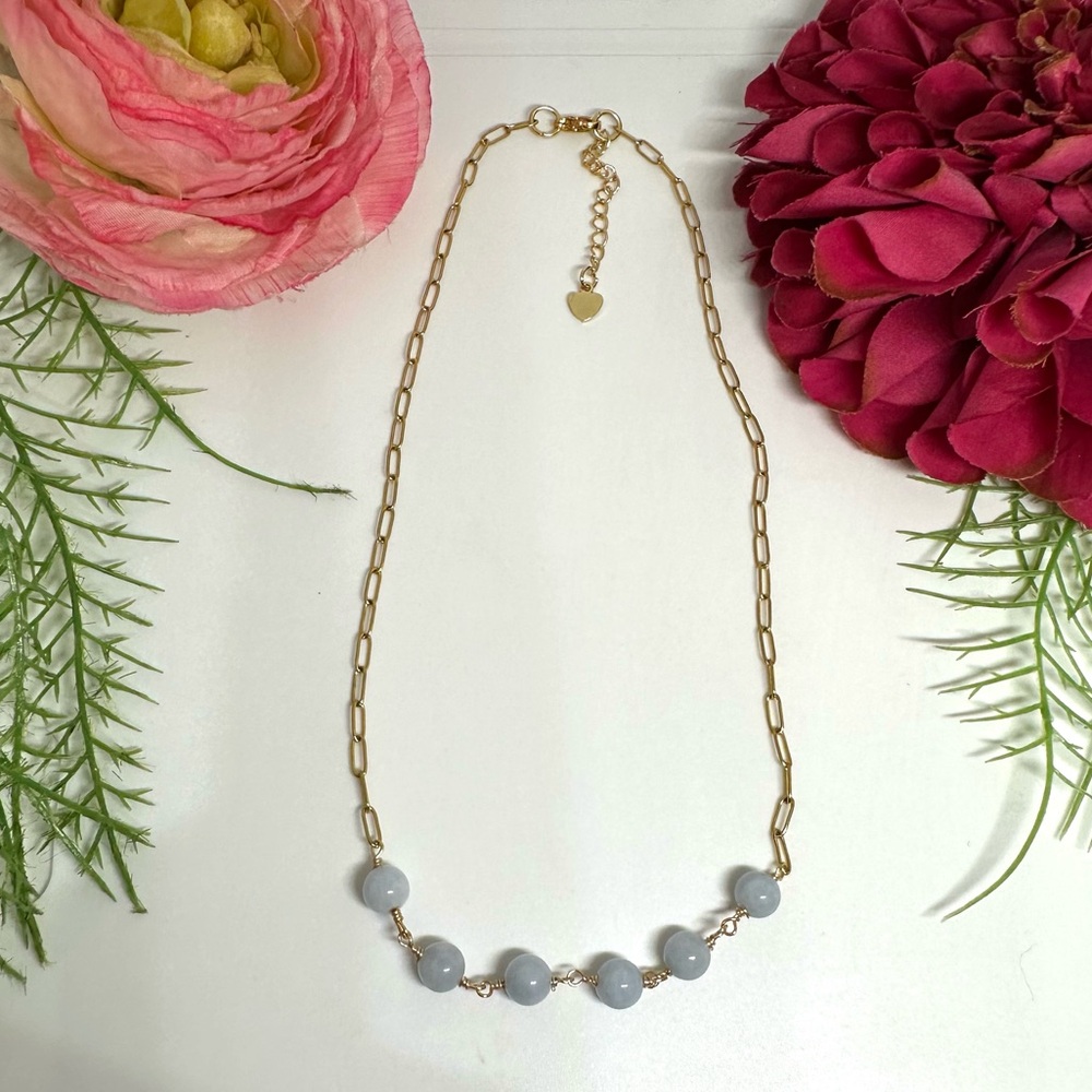 NEW⚜️Raw Aquamarine Choker Chain Necklace